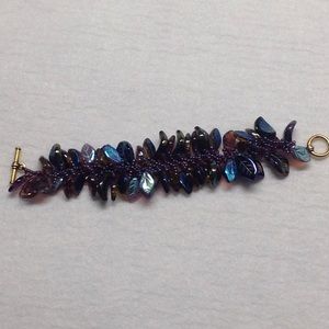 Beautiful Hand Beaded Leaf Motif Bracelet